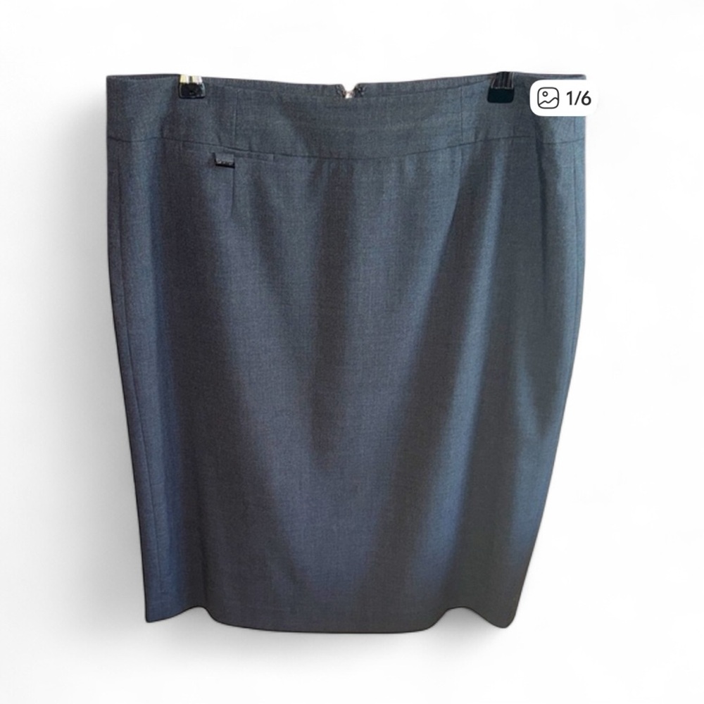 Calvin Klein Women’s Size 12 Charcoal Classic Pencil MIDI Skirt Business Office